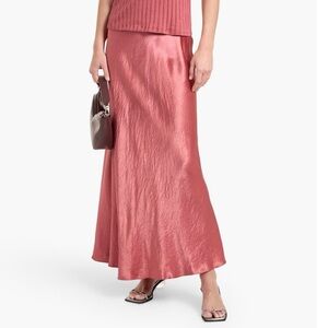 Vince Satin Bias Maxi Skirt in Dusty Rose size S